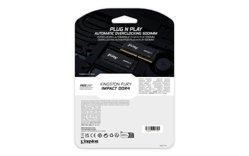 Kingston Technology FURY 32GB 3200MT/s DDR4 CL20 SODIMM Impact Kingston Technology FURY 32GB 3200MT/s DDR4 CL20 SODIMM Impact